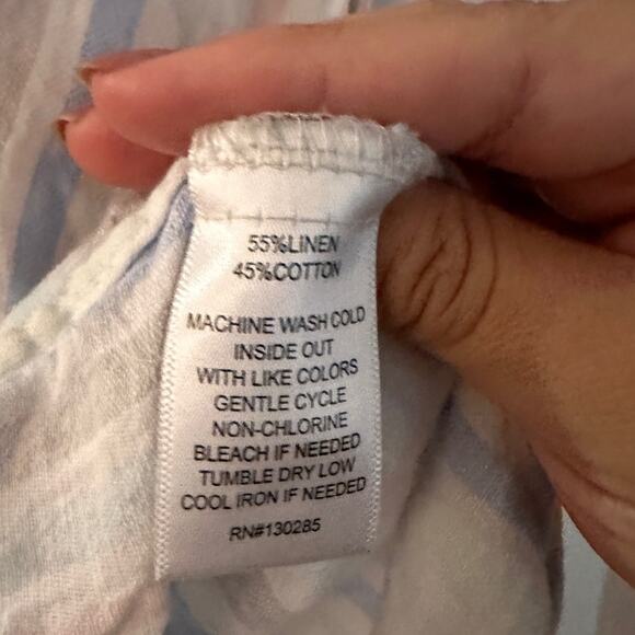 Per Se Pastel Striped Shirt size large - Picture 4 of 4